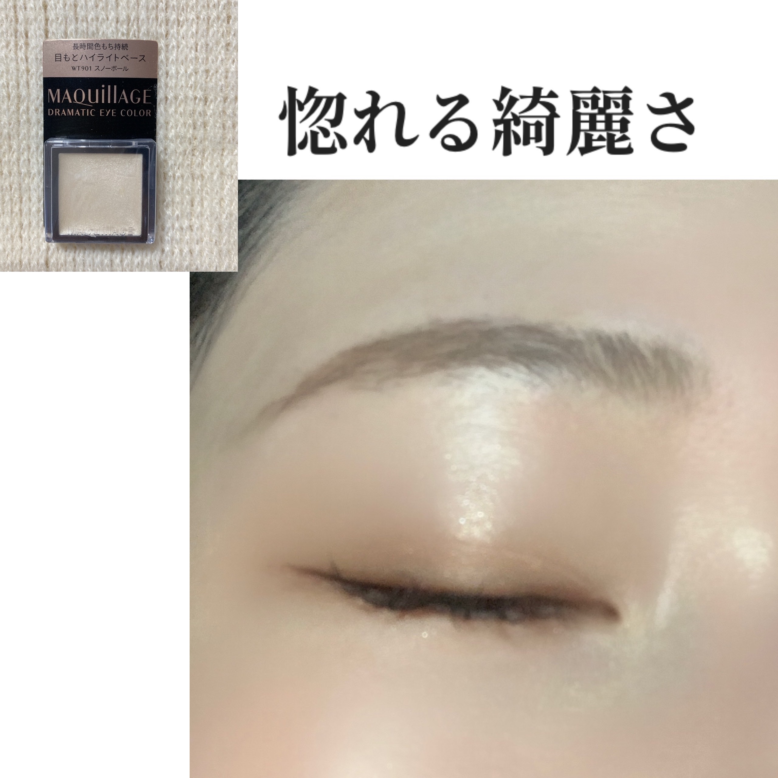 ドラマティックアイカラー (パウダー)/(クリーム) WT901 スノーボール/マキアージュ/アイシャドウパレットを使ったクチコミ（1枚目）
