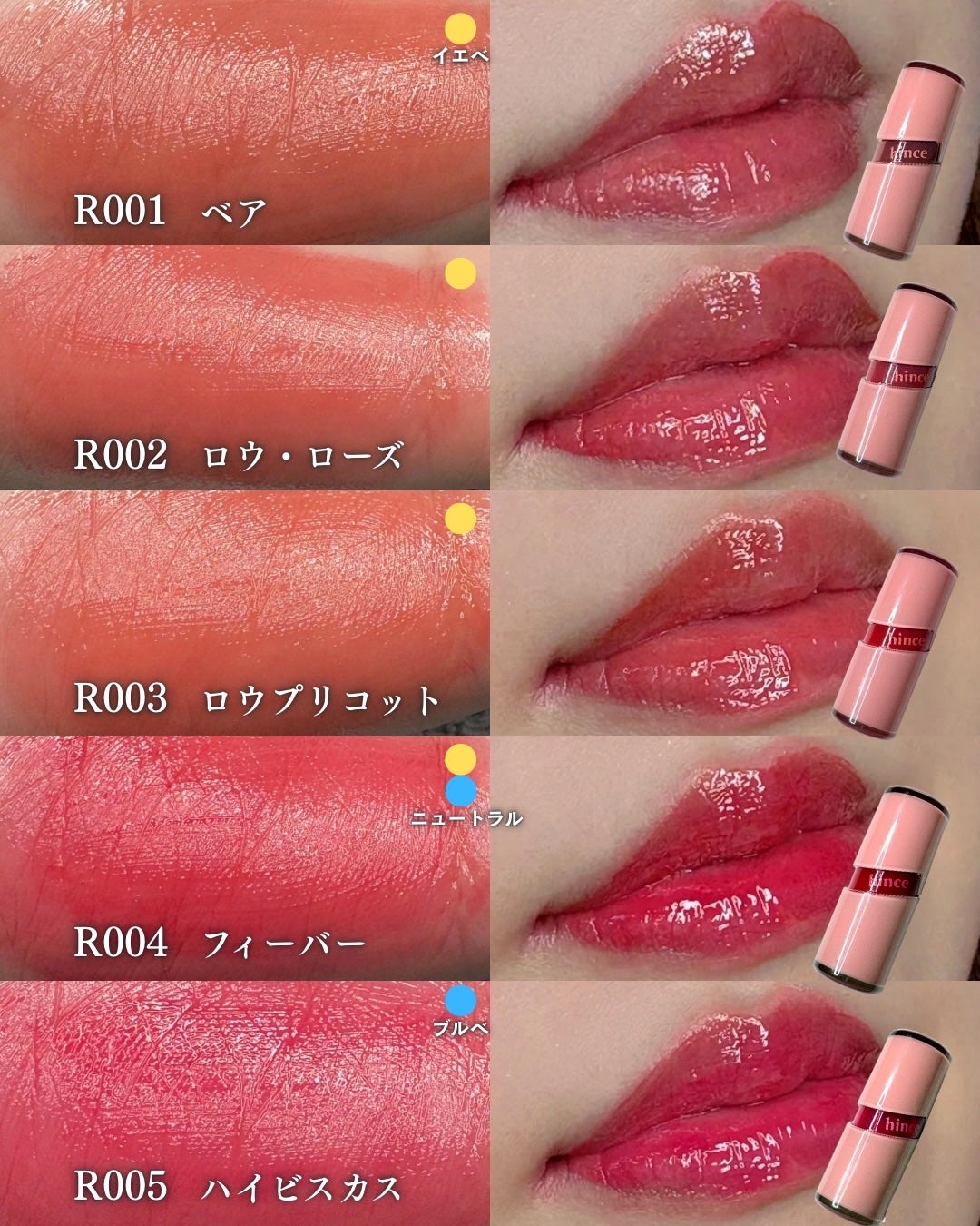 ロウグロウジェルティント/hince/リップティントを使ったクチコミ(4枚目)