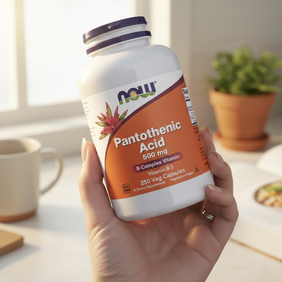 Now Foods PantothenicAcid 500mgのクチコミ「💊 皮脂バランス、内側から整えたい人に
大容量で続けやすいビタミンB5



🧴 商品名
NO.....」（2枚目）