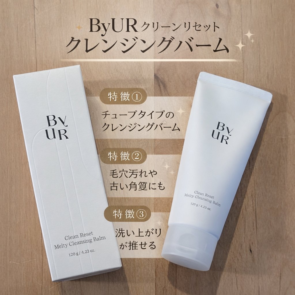 前回のメガ割購入品。

ByURクリーンリセットメルティクレンジングバーム。
クレンジング、なんとなく使ったことないのを使いたくて
たまたまタイムセールで安くなってたから選んだってのがきっかけ。

■特徴
🌿 ふんわりとしたバームが
肌の