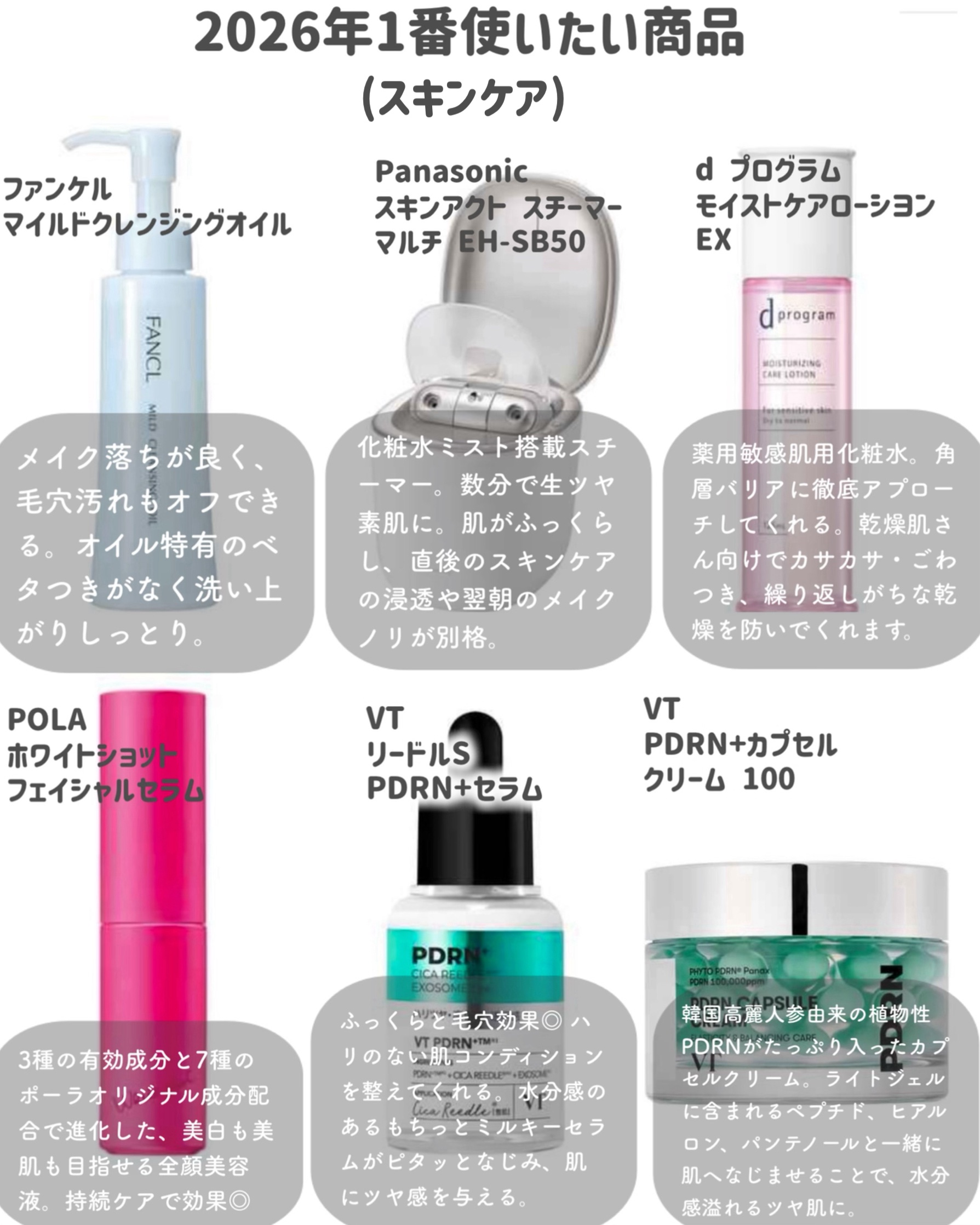 
VTサポーターズとしての投稿です💚
2025年も終わって、2026年がスタート🐴🎍
昨年愛用して今年も継続して使いたい！
今年1番使いたいスキンケア商品はこれ！



#VT #VTサポーターズ #スキンケア #pr 
