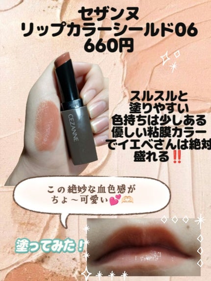 リップカラーシールド 06 ロゼベージュ/CEZANNE/口紅の画像