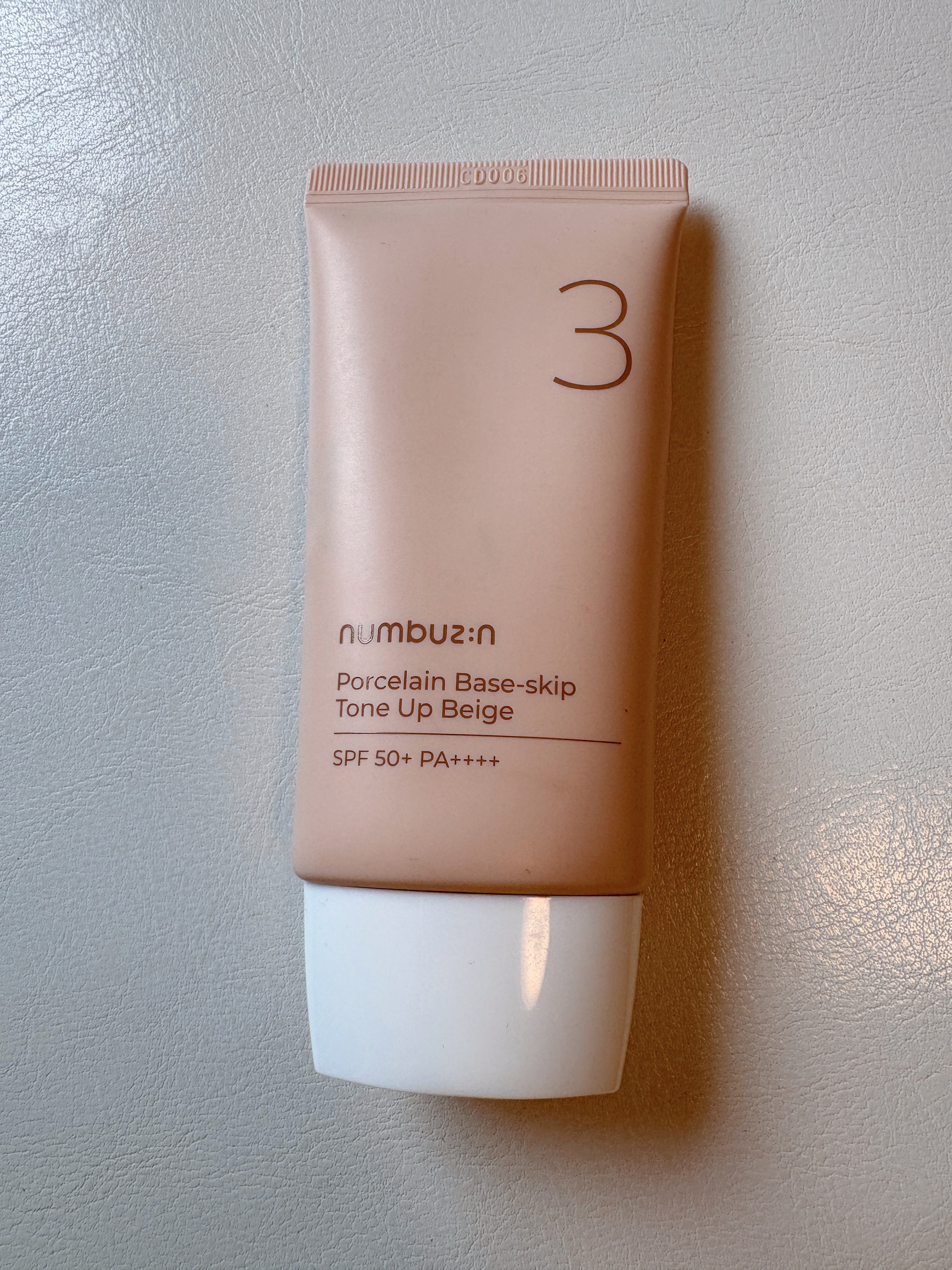 3番 ノーファンデ陶器肌トーンアップクリーム/numbuzin/化粧下地を使ったクチコミ（1枚目）