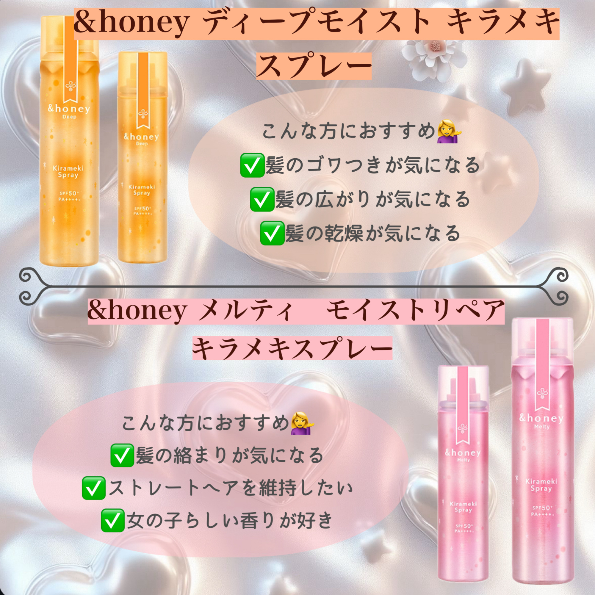  アンドハニー　メルティ　モイストリペア　キラメキスプレー/&honey/ヘアスプレーを使ったクチコミ（3枚目）