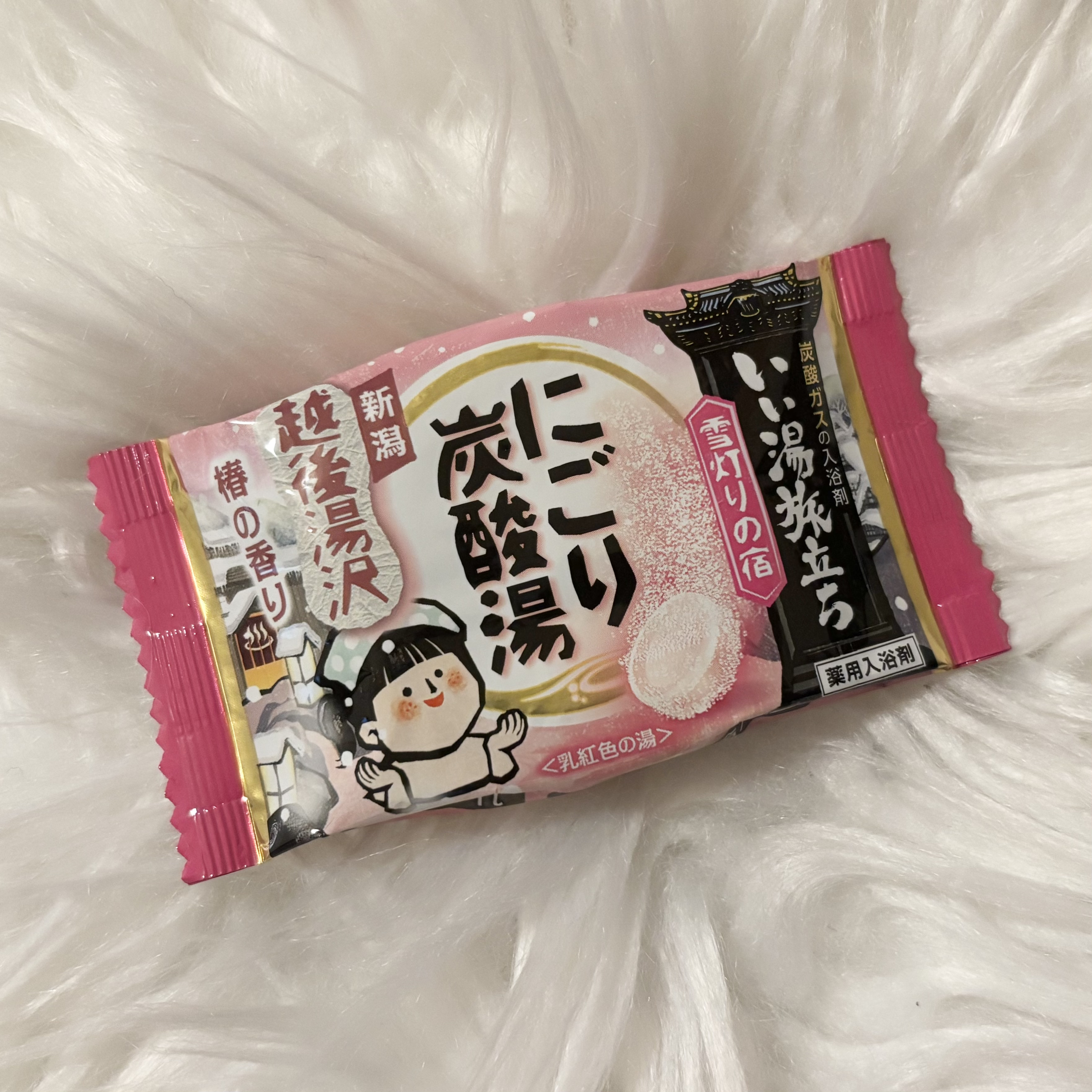 🩷白元アース：にごり炭酸湯 雪灯りの宿

Point
☑︎新潟／越後湯沢
☑︎お湯の香り風雅に広がる椿の香り
☑︎お湯の色：乳紅色の湯