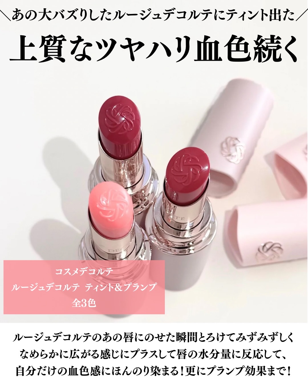 ルージュデコルテ ティント＆プランプ/DECORTÉ/リップティントを使ったクチコミ（2枚目）