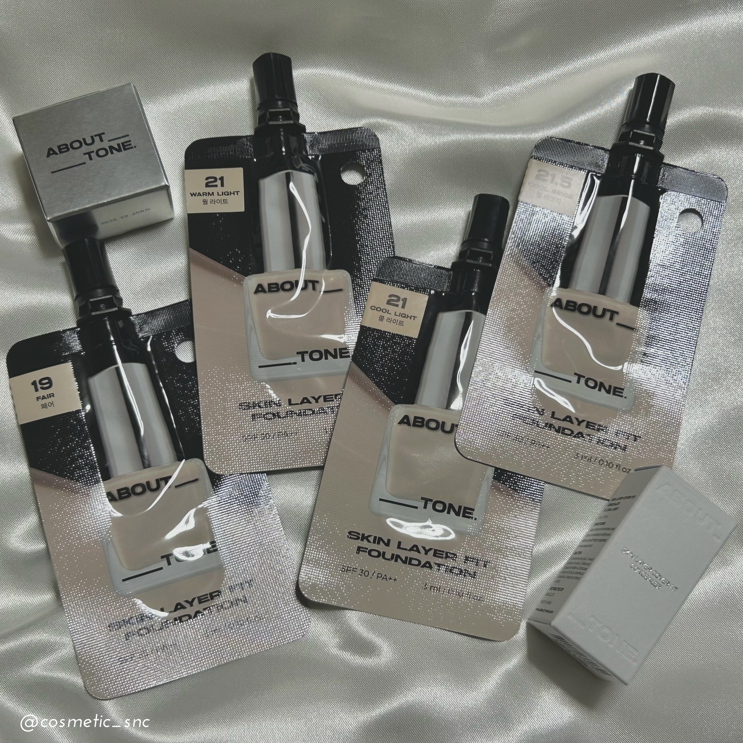 スキンレイヤーフィットファンデーション 19 フェア/ABOUT TONE/リキッドファンデーションを使ったクチコミ（1枚目）