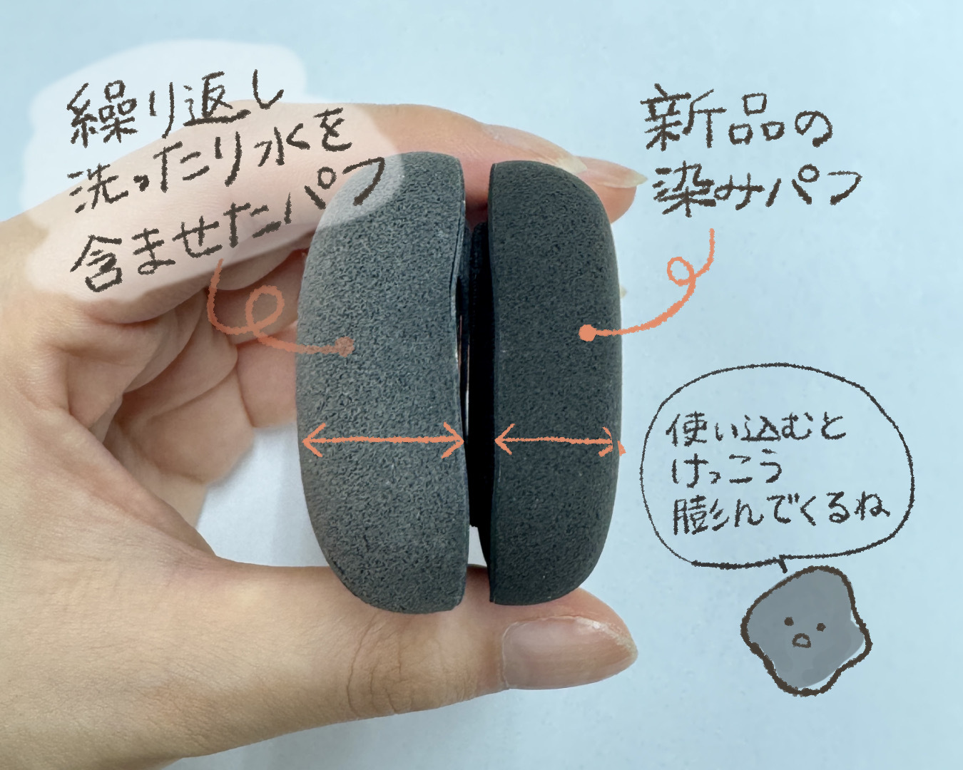 ファンデーションが染みこみにくいパフ BK/貝印/パフ・スポンジを使ったクチコミ（1枚目）