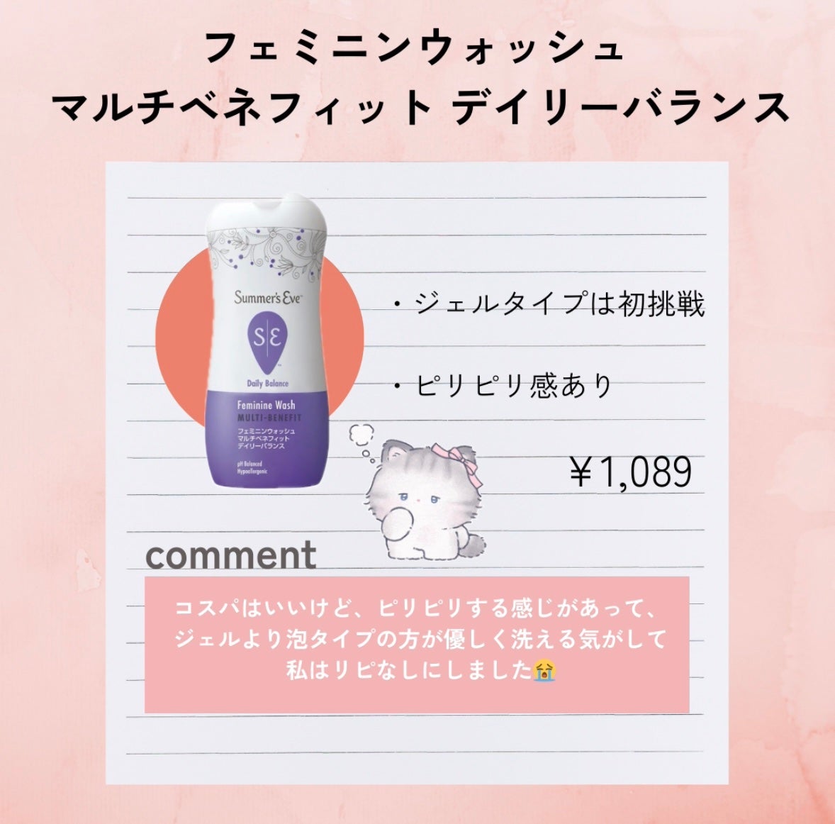 フェミニンウォッシュ マルチベネフィット デイリーバランス/Summer's Eve(サマーズイブ)/デリケートゾーンケアを使ったクチコミ(4枚目)