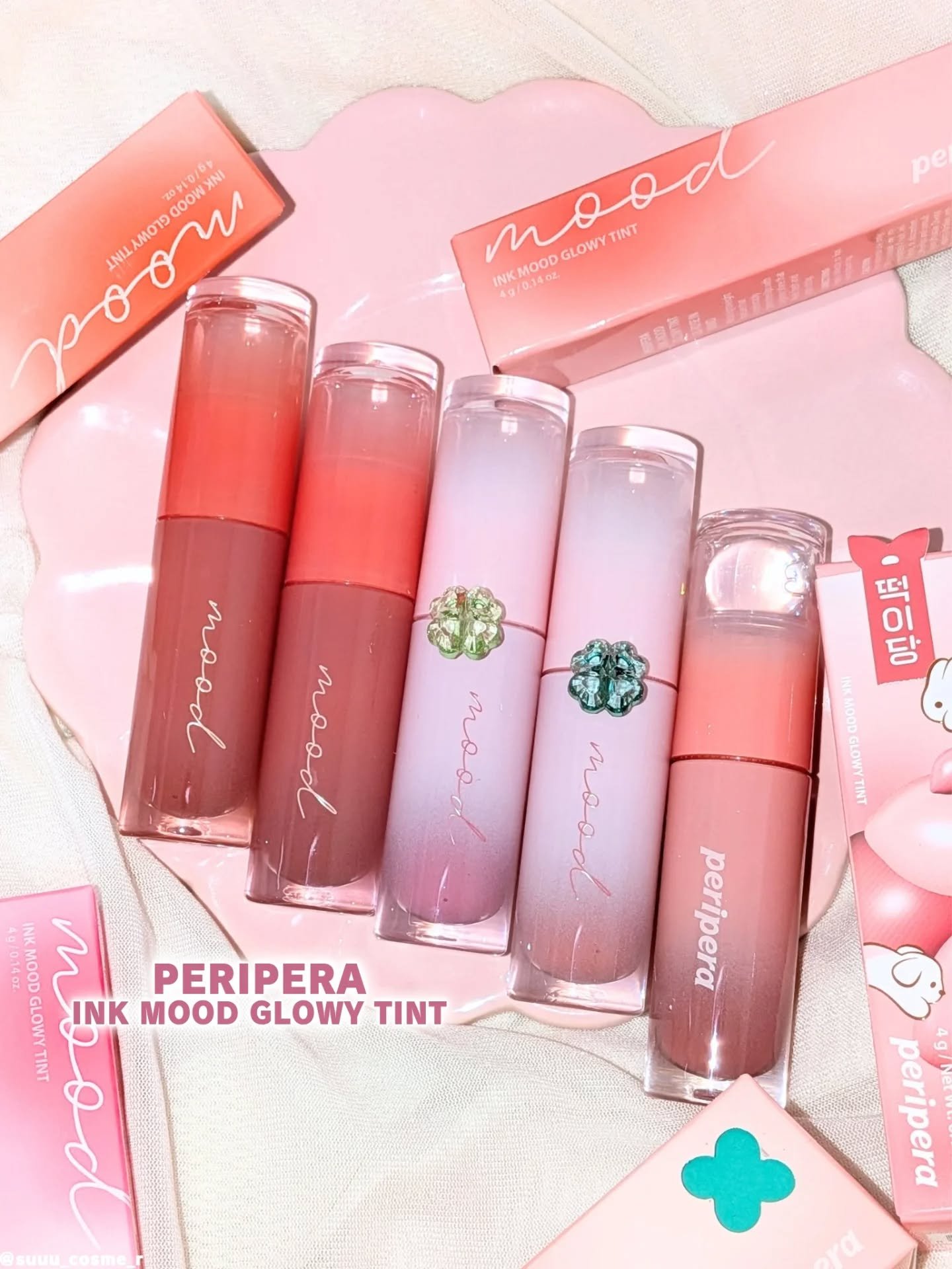 peripera(ペリペラ )
💗インクムードグロイティント

程よいちゅるちゅる感とむっちりを両立した仕上がりが可愛すぎるティント🫧
ピタッと唇に密着して時間が経っても寄れにくい✨️
個人的に乾燥しにくいティントに久しぶりに出会えて嬉