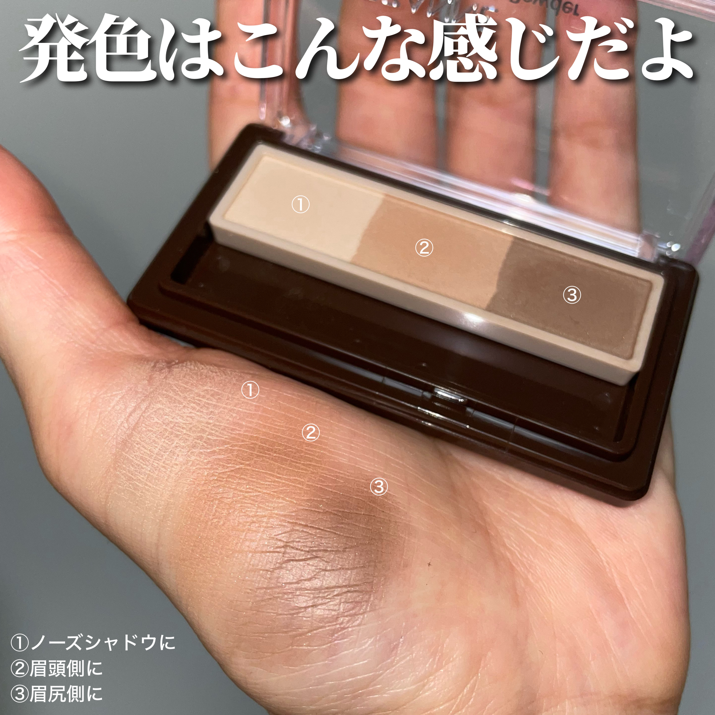 ノーズ＆アイブロウパウダー/CEZANNE/パウダーアイブロウを使ったクチコミ（3枚目）