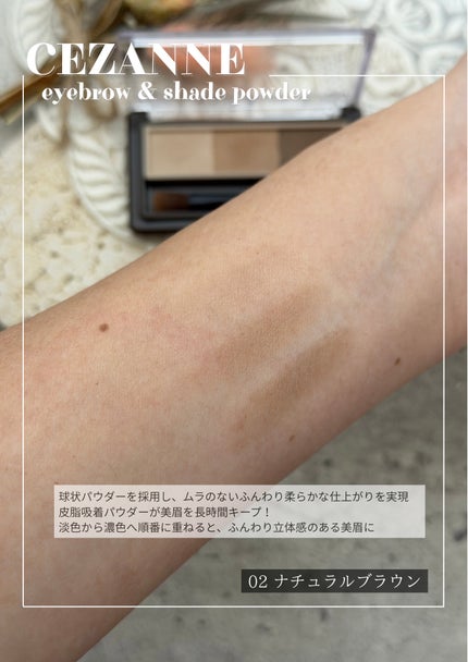 アイブロウ&シェードパウダー/CEZANNE/パウダーアイブロウを使ったクチコミ(2枚目)