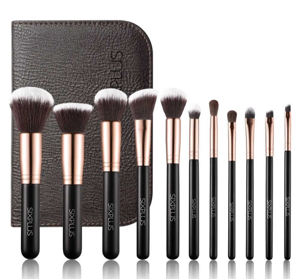 貴族のゴールド メイクブラシ11本セット 化粧ポーチ付き/SIXPLUS/メイクブラシを使ったクチコミ(1枚目)