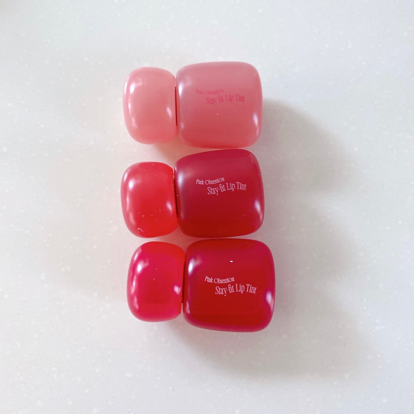 フィー ピンクオブセッションステイフィットティント/fwee/リップティントを使ったクチコミ(4枚目)