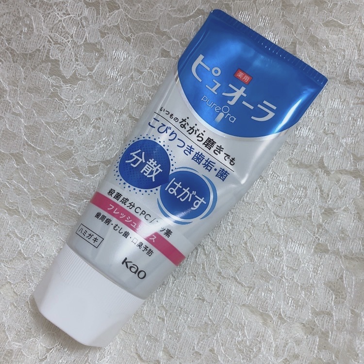 ♡ピュオーラ♡
薬用ピュオーラ ハミガキ
フレッシュカシス 
115g

カシスの香りがふわ〜と広がって、
辛くないけどスッキリする😊

歯の表面もツルっとして、ネバつき感もスッキリ🙌

