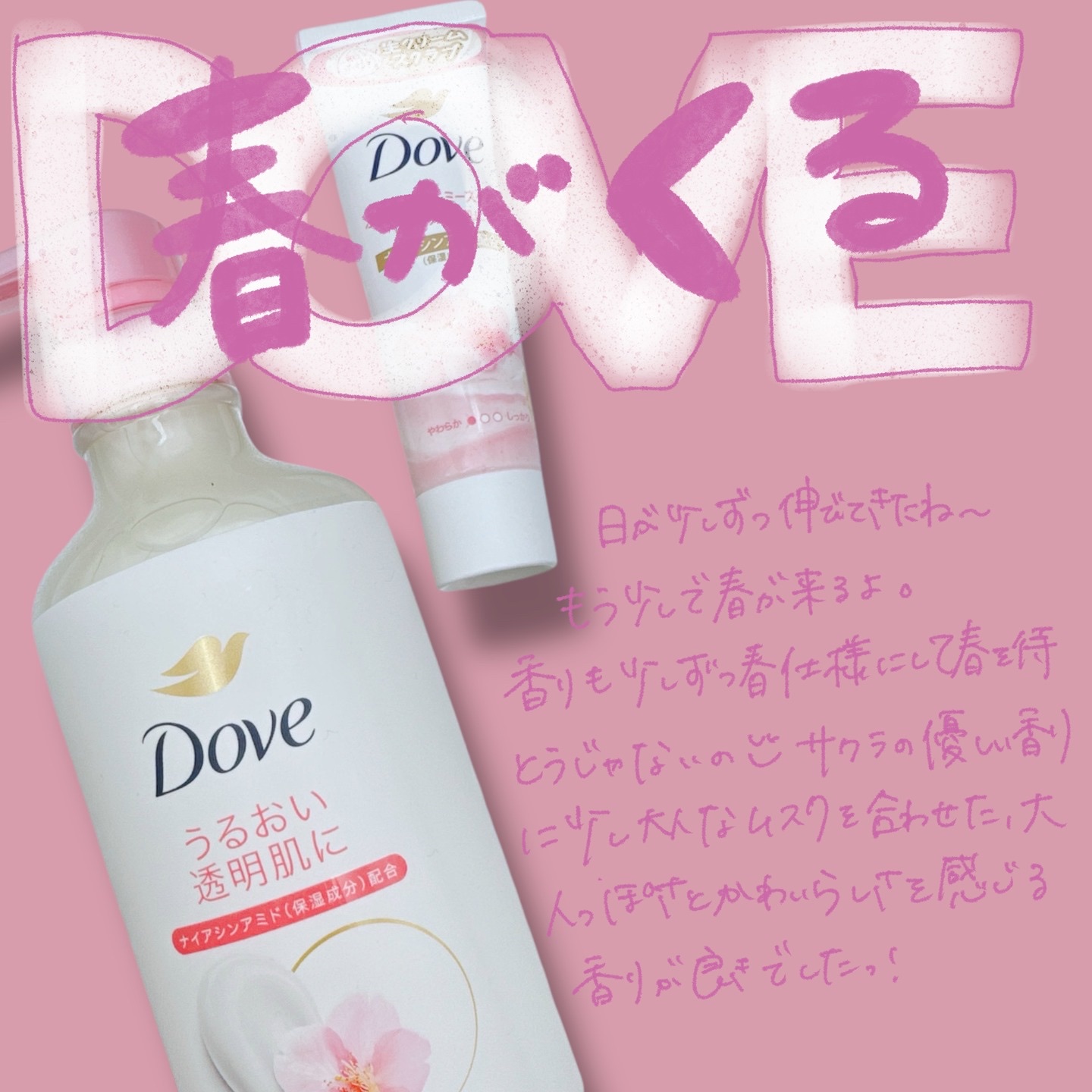 ふわとろボディウォッシュ サクラ＆ムスク ポンプ450g/ダヴ/ボディソープを使ったクチコミ（1枚目）