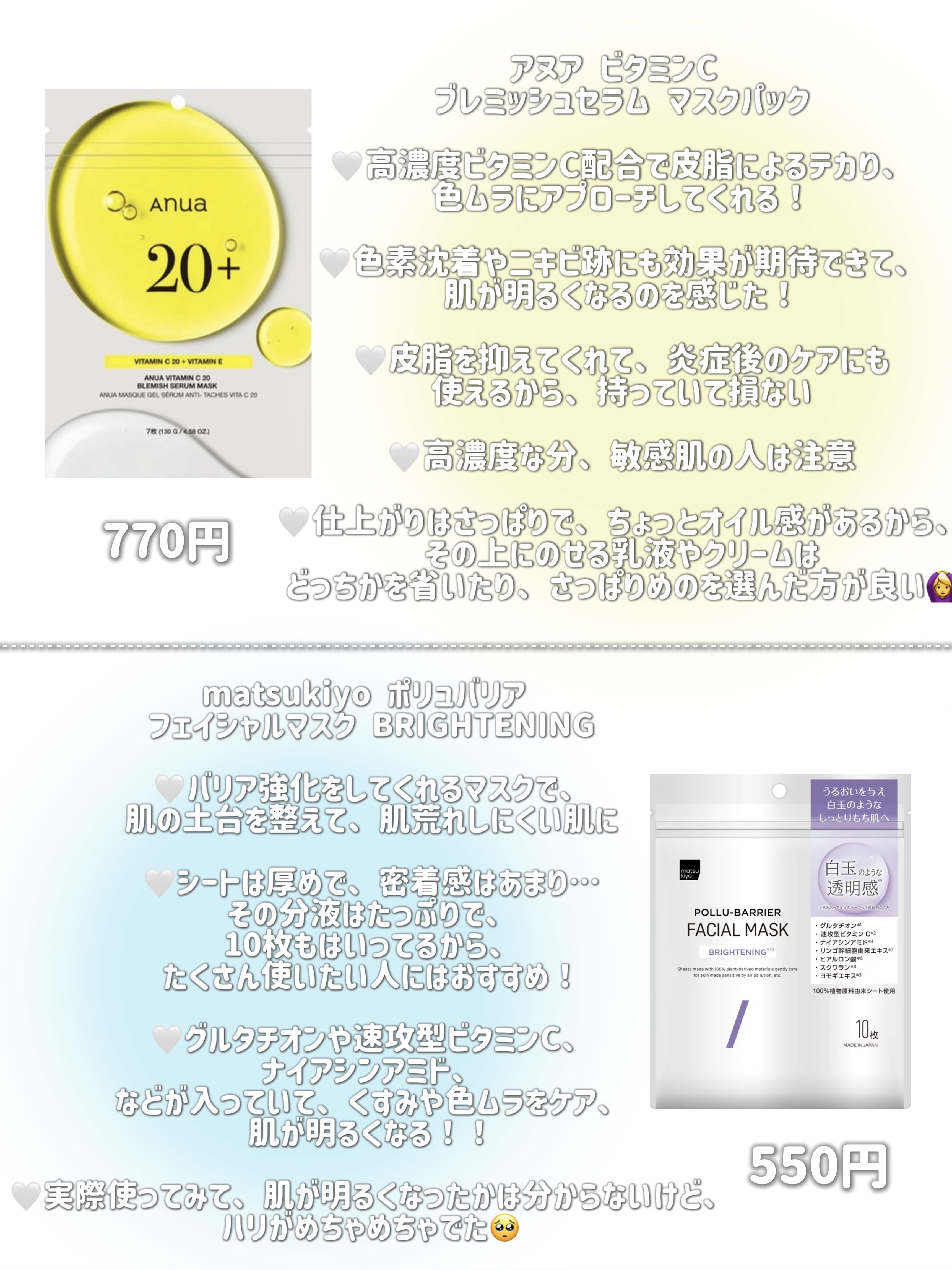 ビタミンC ブレミッシュセラム マスクパック 10枚/Anua/シートマスク・パックを使ったクチコミ（3枚目）