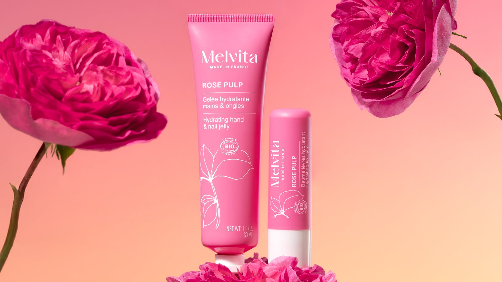 Melvita BIO リップバーム ローズ