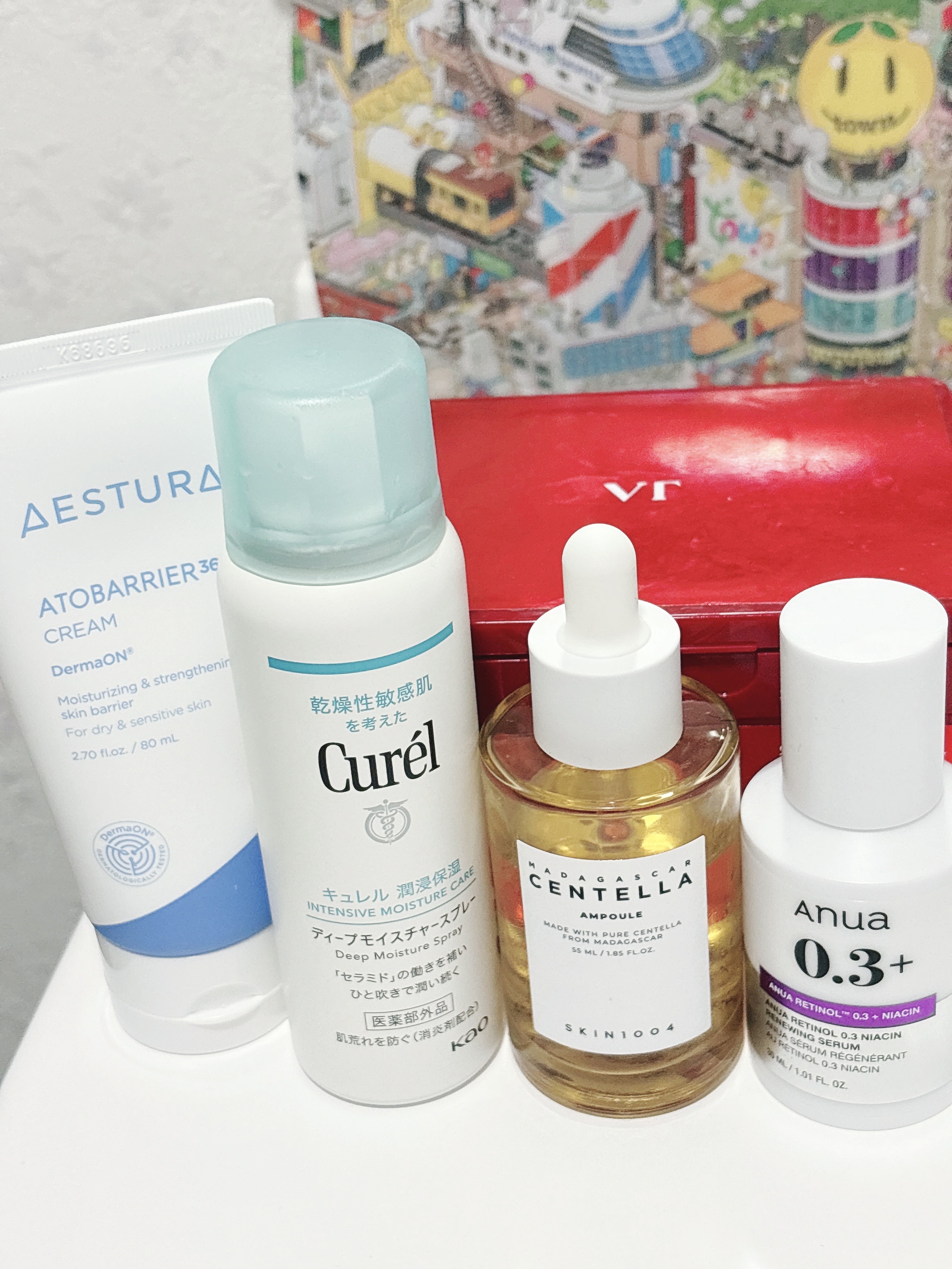 ナイトスキンケア🌙

今日のレチノールはAnuaのレチノール0.3 ナイアシンリニューイングセラムにした💜

キュレル
ディープモイスチャースプレー
Anua
レチノール0.3 ナイアシンリニューイングセラム
SKIN1004
センテラ