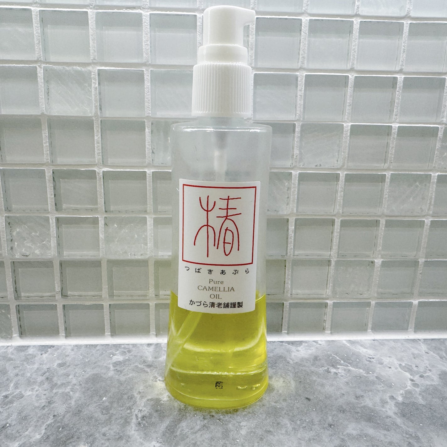 国内産椿実 特製つばき油(ディスペンサーボトル)/かづら清/ヘアオイルを使ったクチコミ(1枚目)