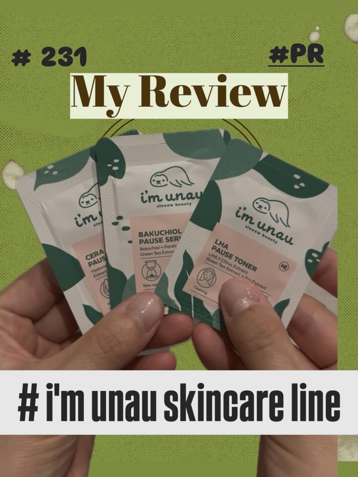 i'm unauさんのキャンペーン当選品でいただいた
スキンケアラインのサンプルたちです🦥
せっかくなので、パックと共にライン使いしてみました⚗️

まずは、ありがとうございます😭

☘️Toner
サラサラ系のテクスチャーで、シトラス