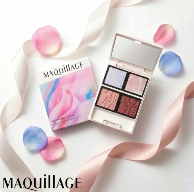 Bloom Collection カスタマイズアイカラー アソート（限定カラー） EX02 ロージーマーブルアソート/マキアージュ/アイシャドウを使ったクチコミ（1枚目）