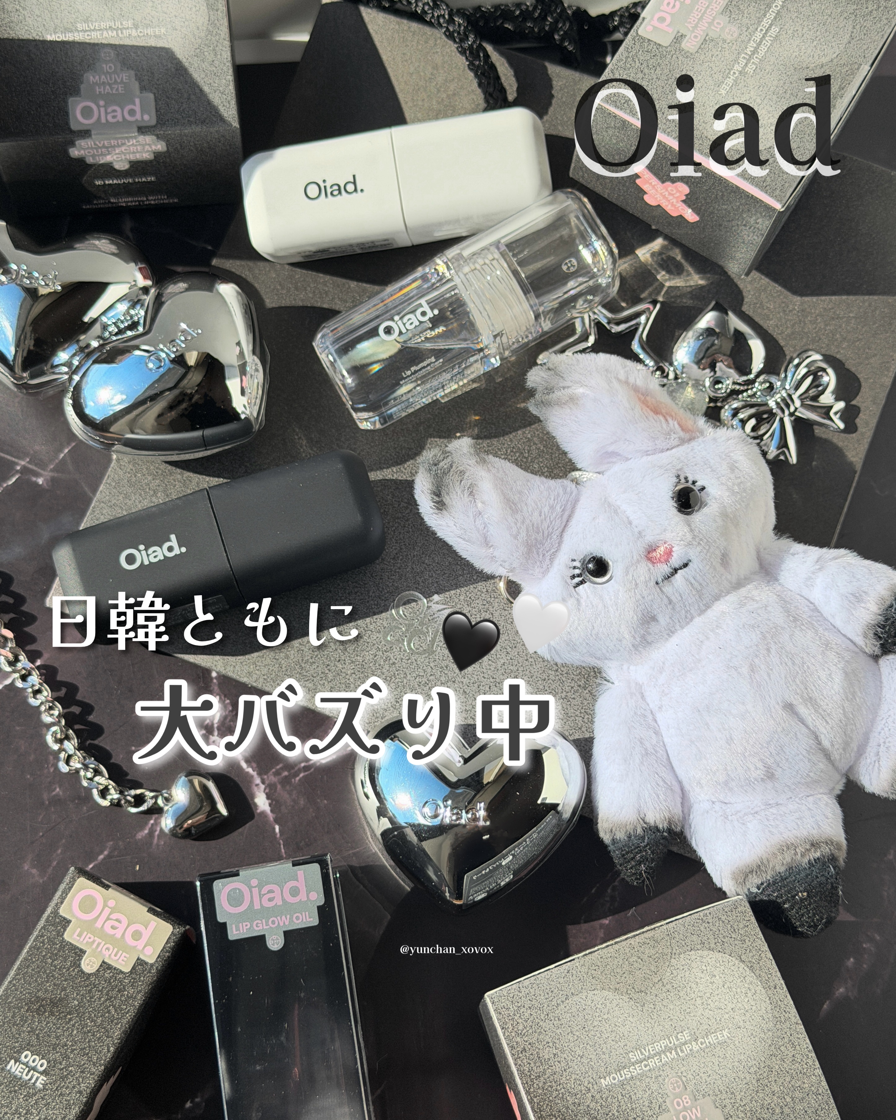 .
.
.
日韓で話題のOiadから大人気コスメをご紹介🖤

Oiad
✔︎リップティーク
✔︎リップグロウオイル
✔︎シルバーパース ムースクリーム リップ＆チーク

シンプルでオシャレなパッケージで私も大好きなOiadのコスメ✨
今回