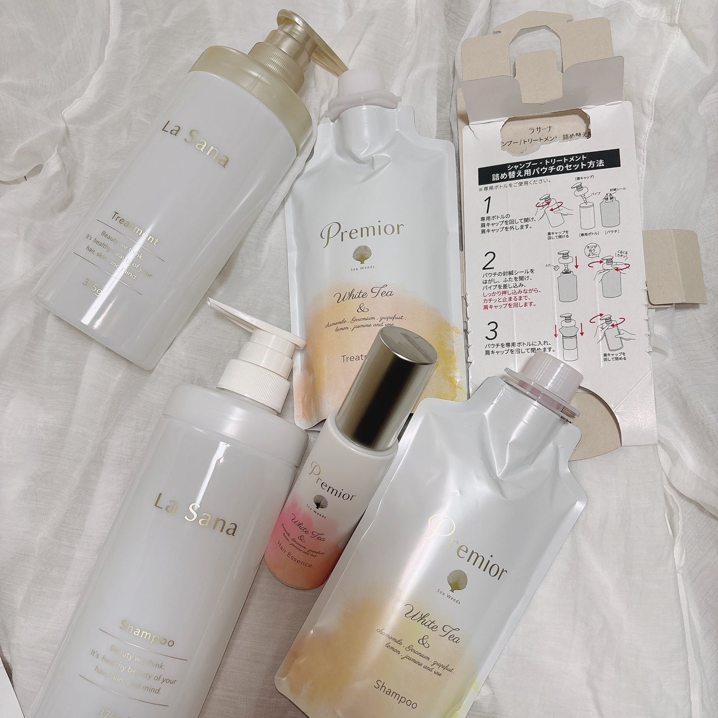 プレミオール ヘア エッセンス ホワイトティーの香り/ラサーナ/ヘアオイルを使ったクチコミ(4枚目)