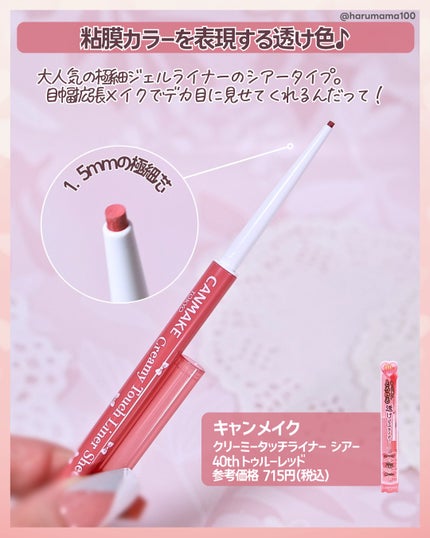 クリーミータッチライナー シアー/キャンメイク/ジェルアイライナーを使ったクチコミ(2枚目)