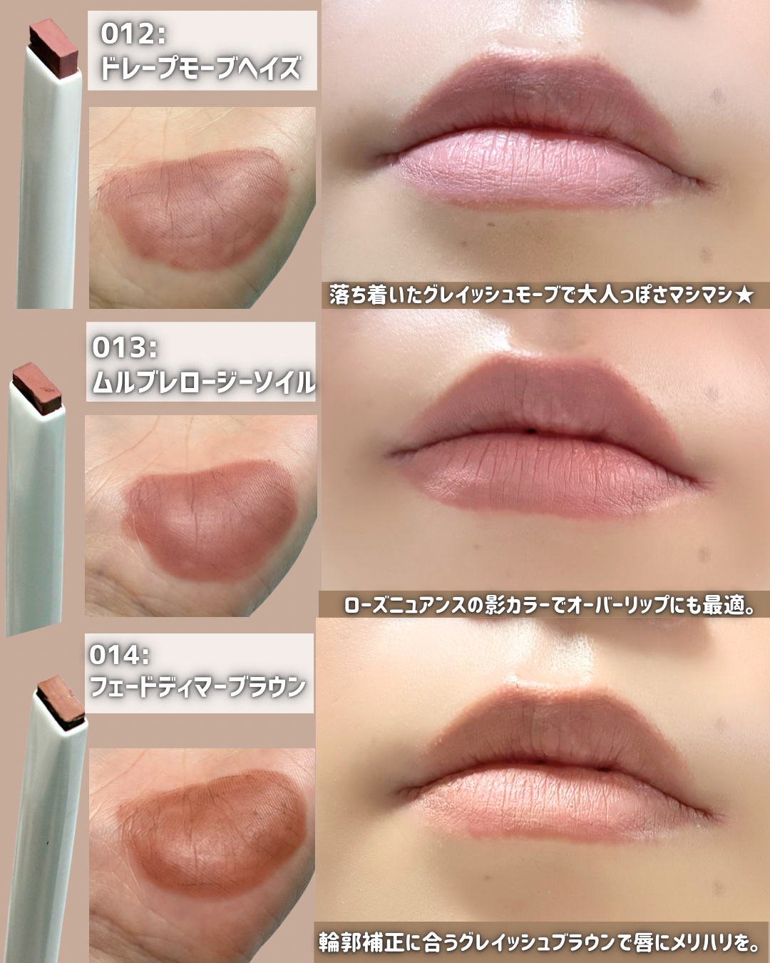 オーバーディテールリップペンシル/nonoer/リップライナーを使ったクチコミ（3枚目）