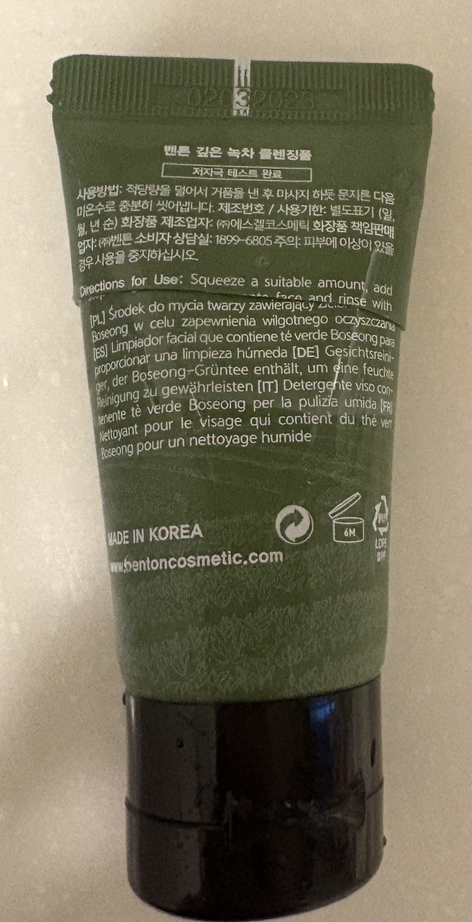 Deep Green Tea クレンジングフォーム/BENTON/洗顔フォームを使ったクチコミ（2枚目）