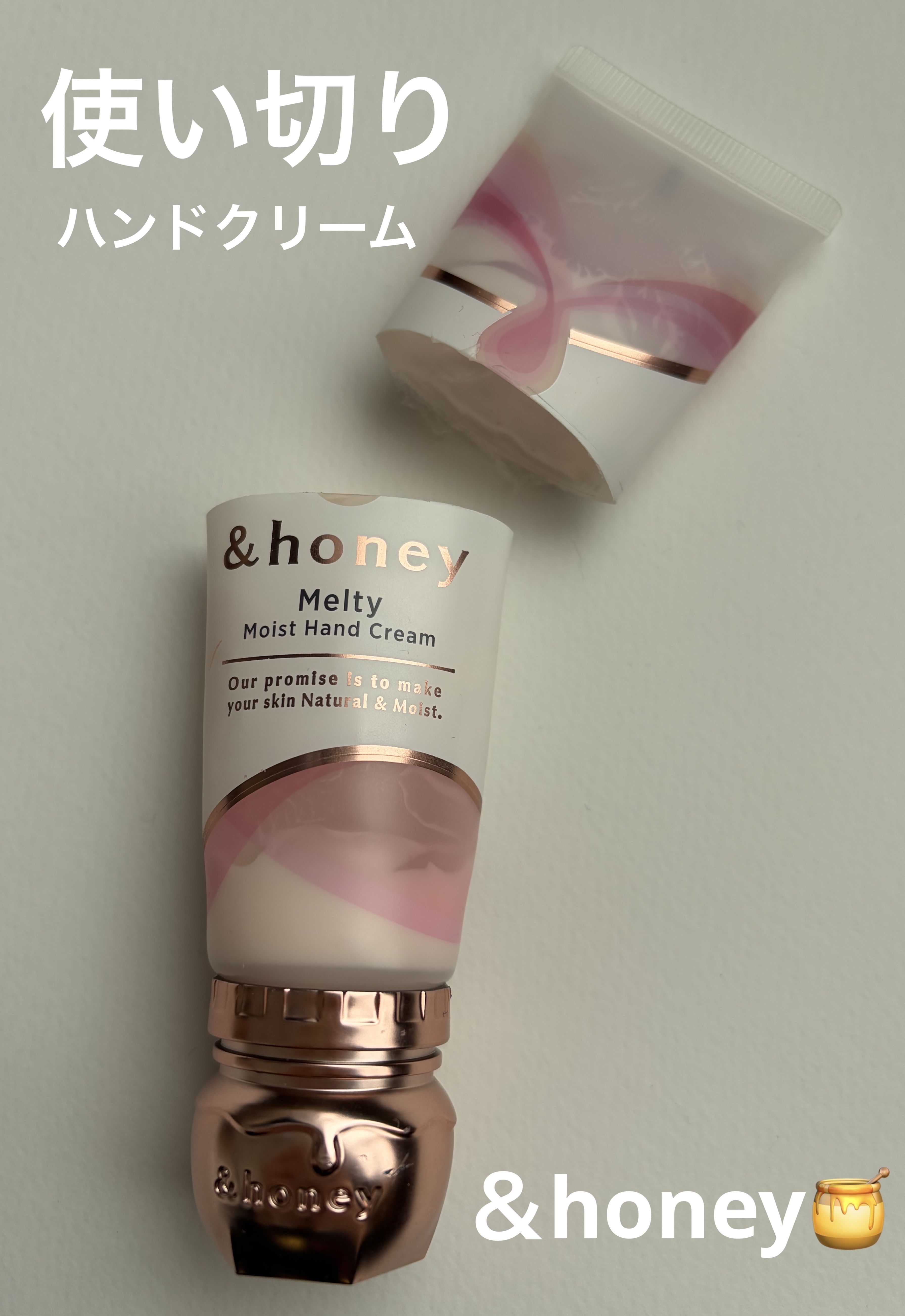 &honey アンドハニー メルティモイスト ハンドクリーム🍯


使い切りハンドクリーム✋✨
絶対にリピート購入したいハンドクリーム‼️
香りがめっちゃめっちゃ良かった〜✨
使用感もベタつきがなく、サラッとしていてデスクワークの時も使い