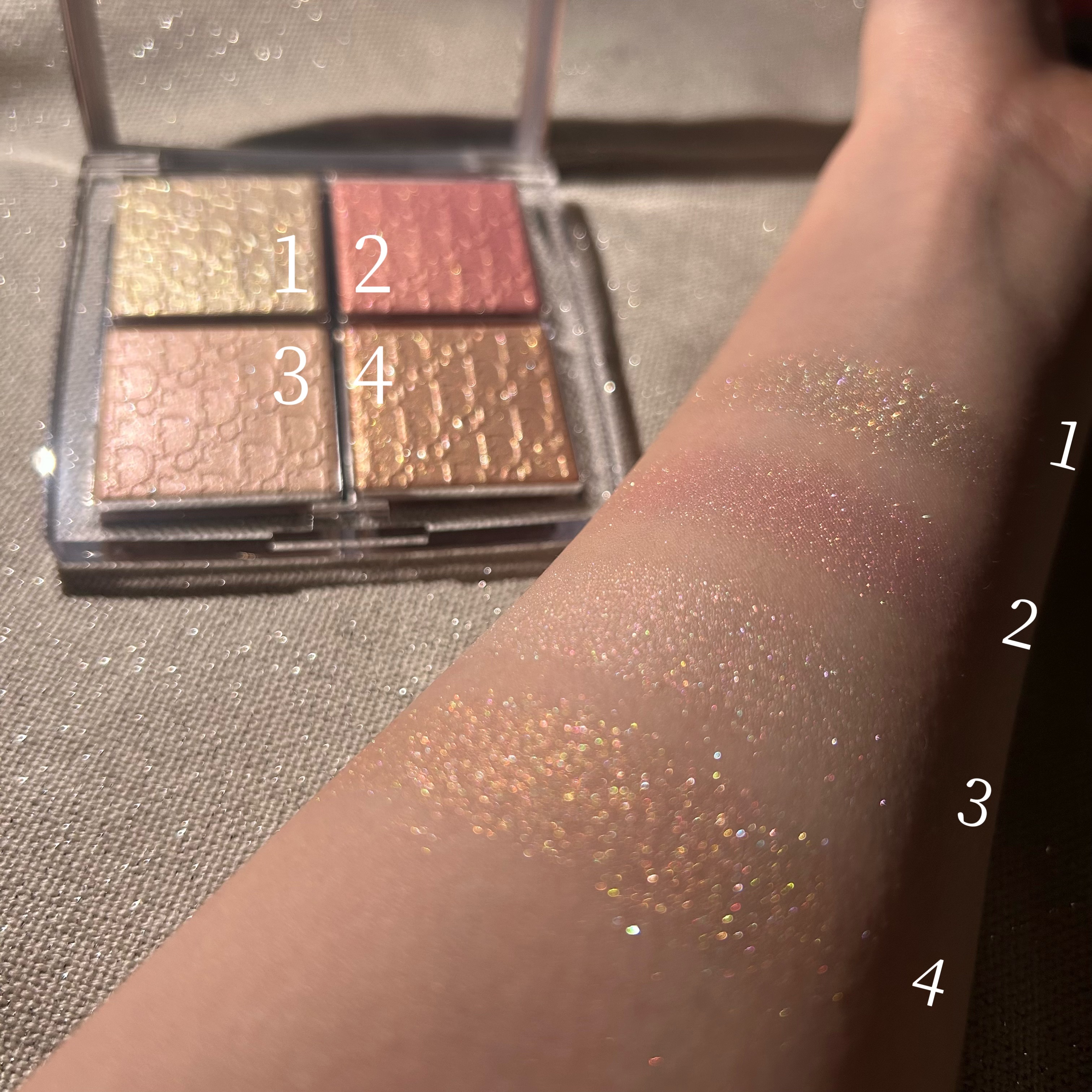 バックステージ グロウ マキシマイザー パレット 004 ローズ ゴールド グロウ/Dior/ハイライトを使ったクチコミ（2枚目）