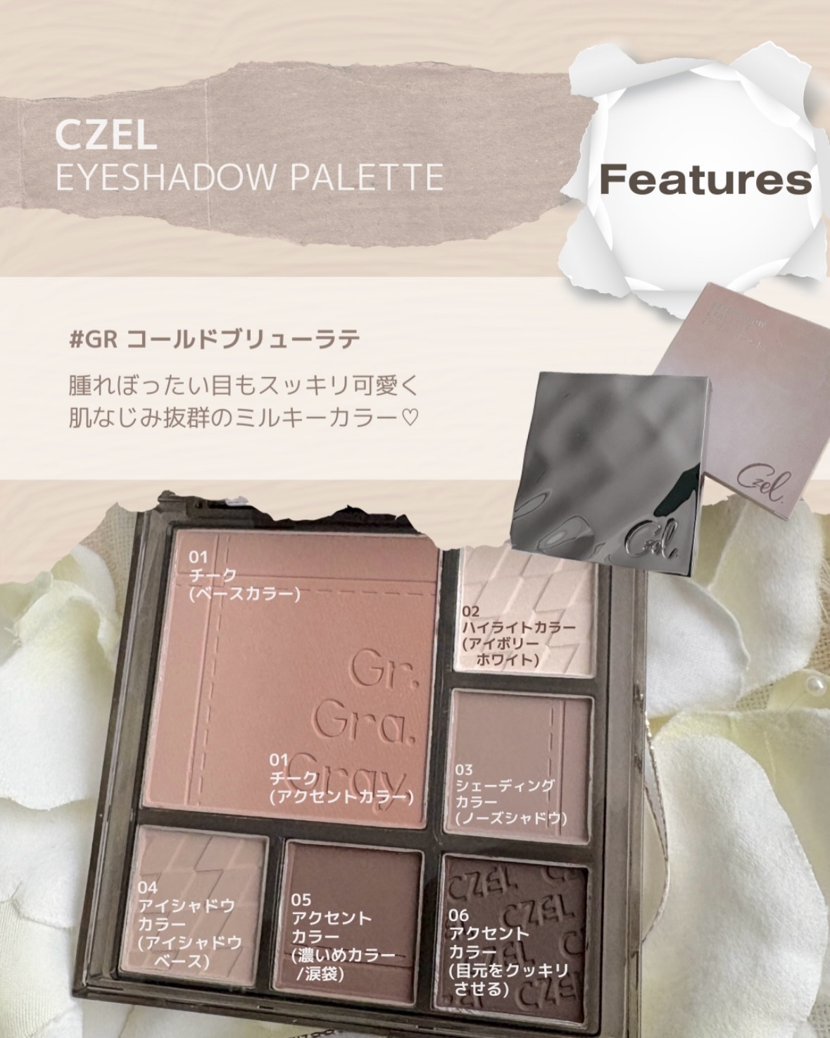 フルメイクアイシャドウパレット/CZEL/アイシャドウパレットを使ったクチコミ（2枚目）