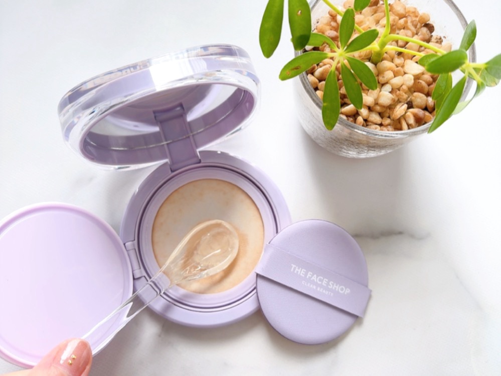インクラスティングクッションメッシュグロウ/THE FACE SHOP/クッションファンデーションを使ったクチコミ（2枚目）
