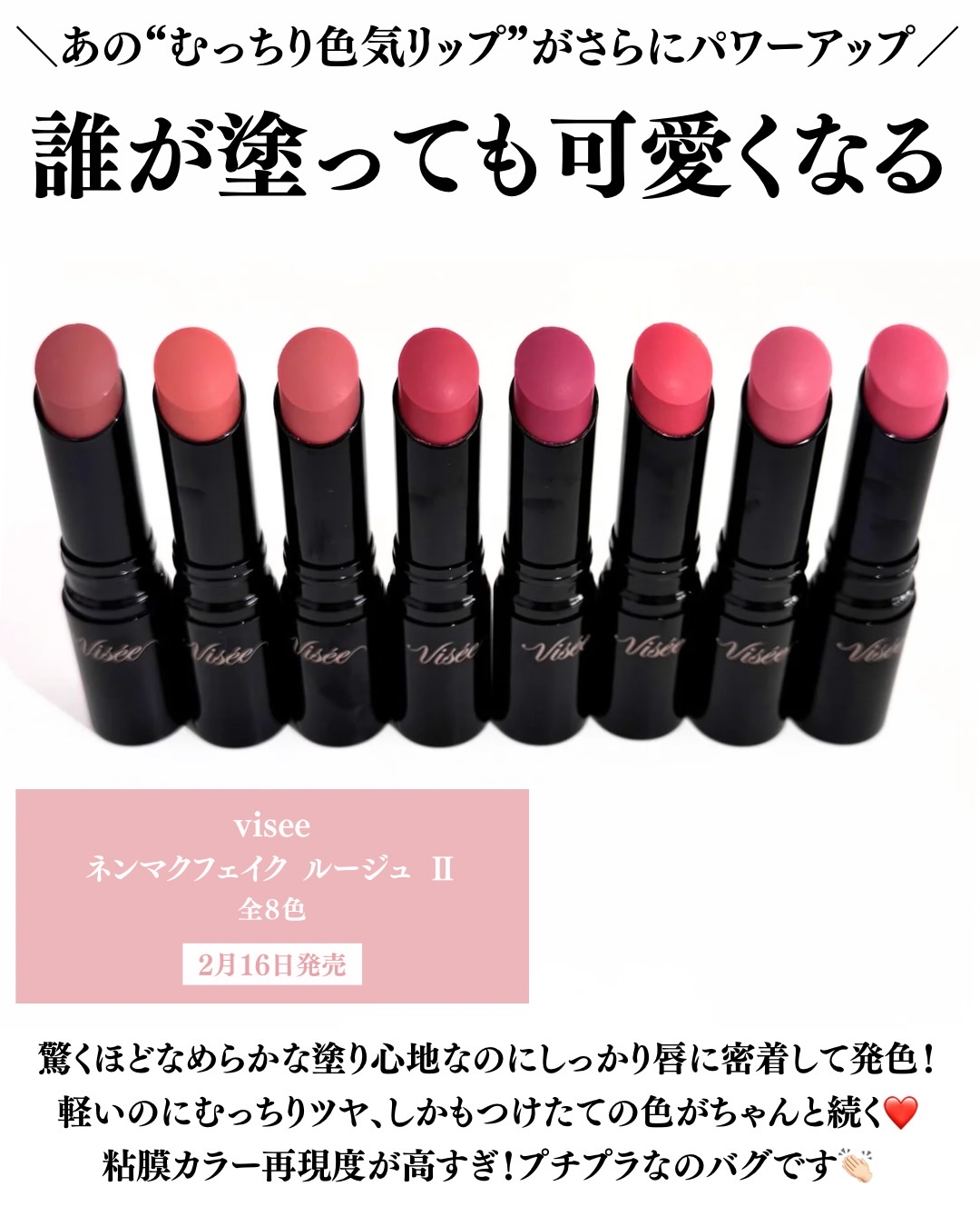 ネンマクフェイク ルージュ Ⅱ/Visée/口紅を使ったクチコミ（2枚目）