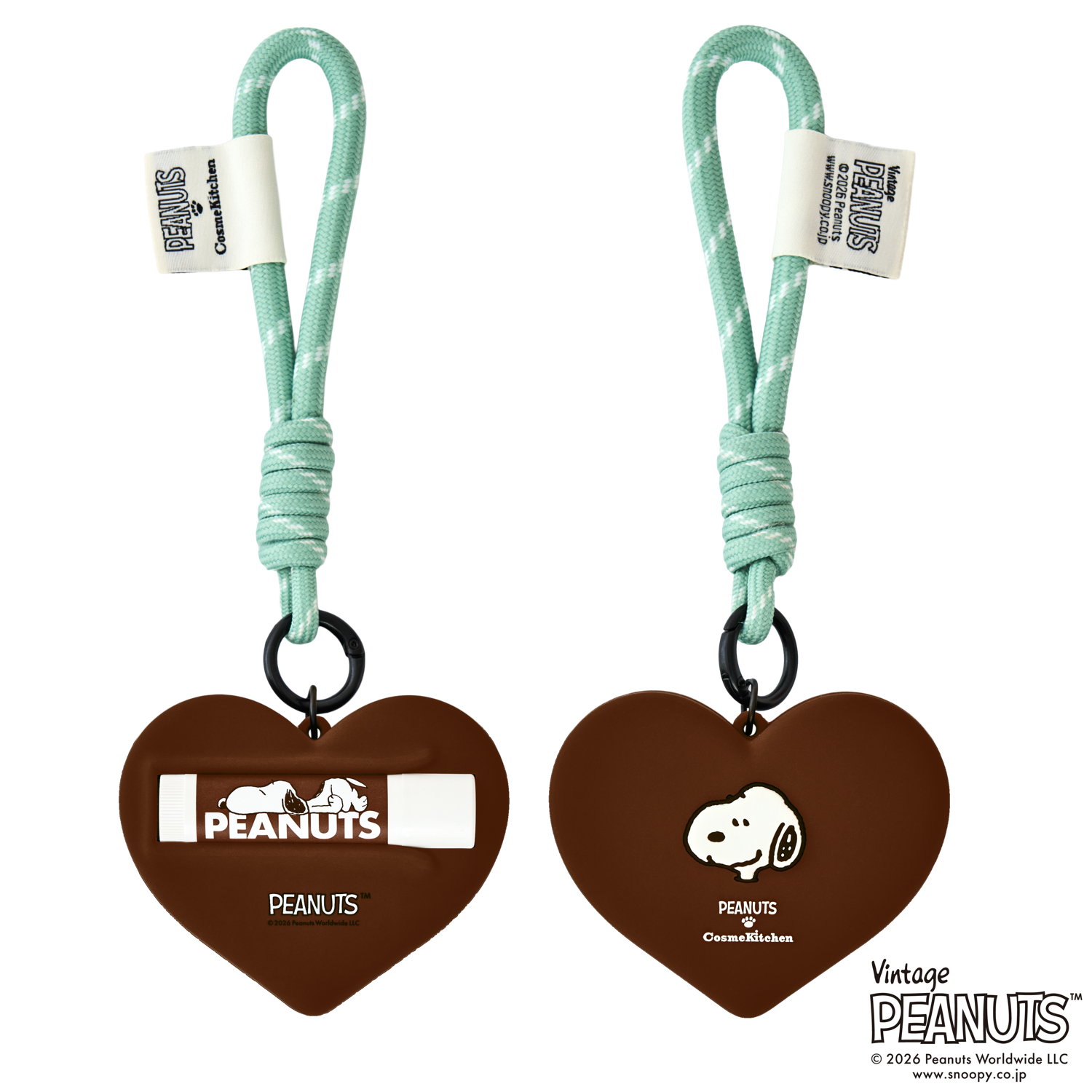 ＜PEANUTS＞アロマティック リップクリーム チャームセット HEART / BROWN