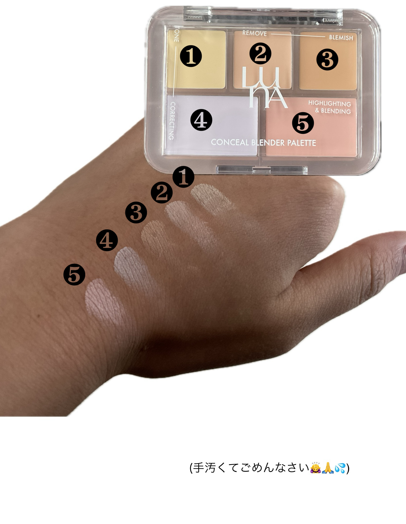 コンシールブレンダーパレット/LUNA/パレットコンシーラーを使ったクチコミ（3枚目）