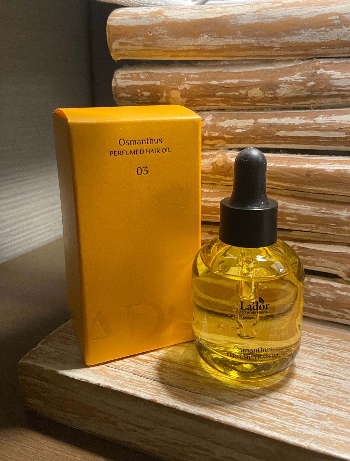 パフュームヘアオイル オスマンサス/La'dor/ヘアオイルを使ったクチコミ(2枚目)