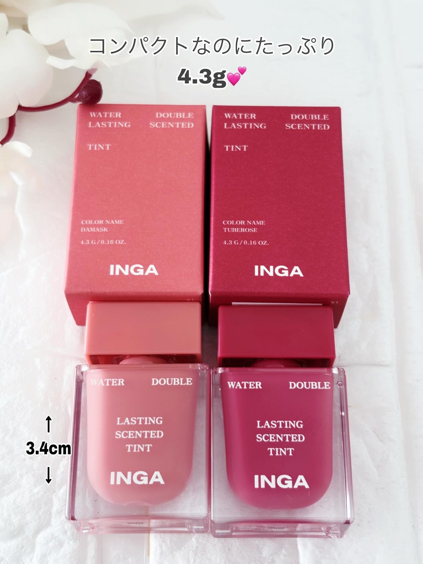 ウォーターダブルラスティングセンティッドティント/INGA/リップティントを使ったクチコミ(5枚目)