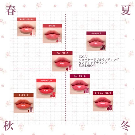 ウォーターダブルラスティングセンティッドティント/INGA/リップティントを使ったクチコミ(1枚目)