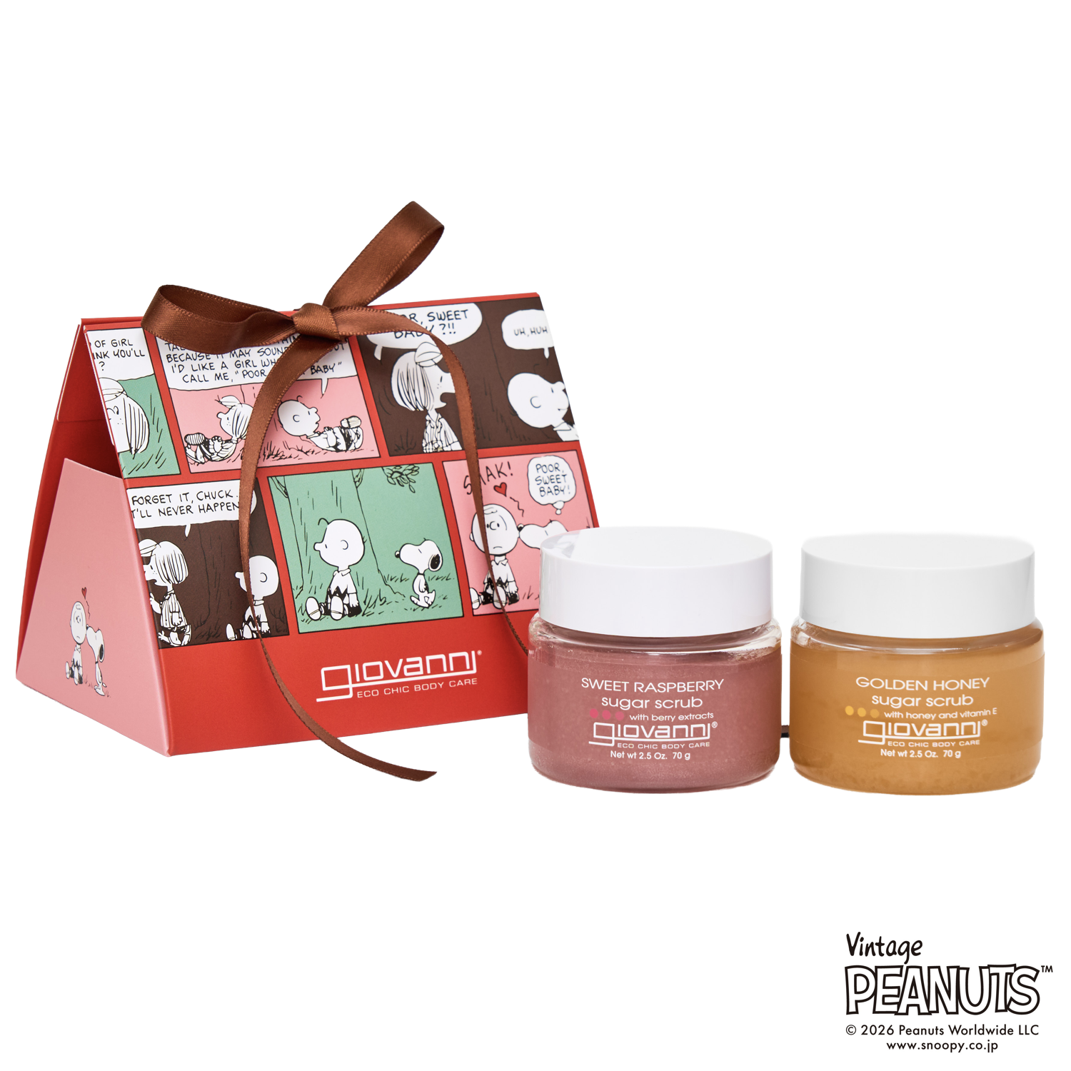 ＜PEANUTS＞ボディスクラブ mini-twin（ スイートラズベリー＆ゴールデンハニー） / giovanni