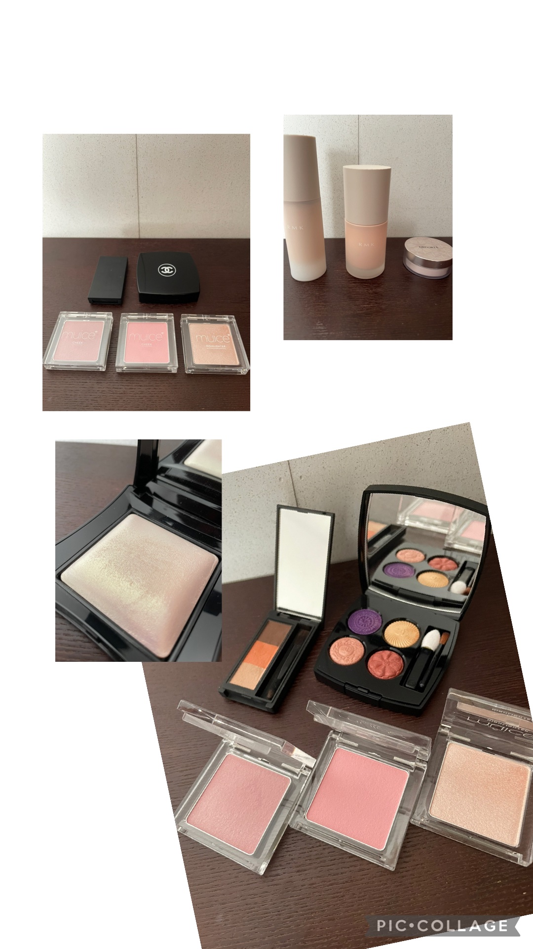 本日使ったもの

rmkのベース
muiceのチーク
イラマスカのハイライト
CHANELのアイシャドウ

ちょっと体の調子が悪いので
CHANELが心配。
体調次第で
まぶたが時々苦しくなるので。

土曜日風邪をもらってしまいました。
昨