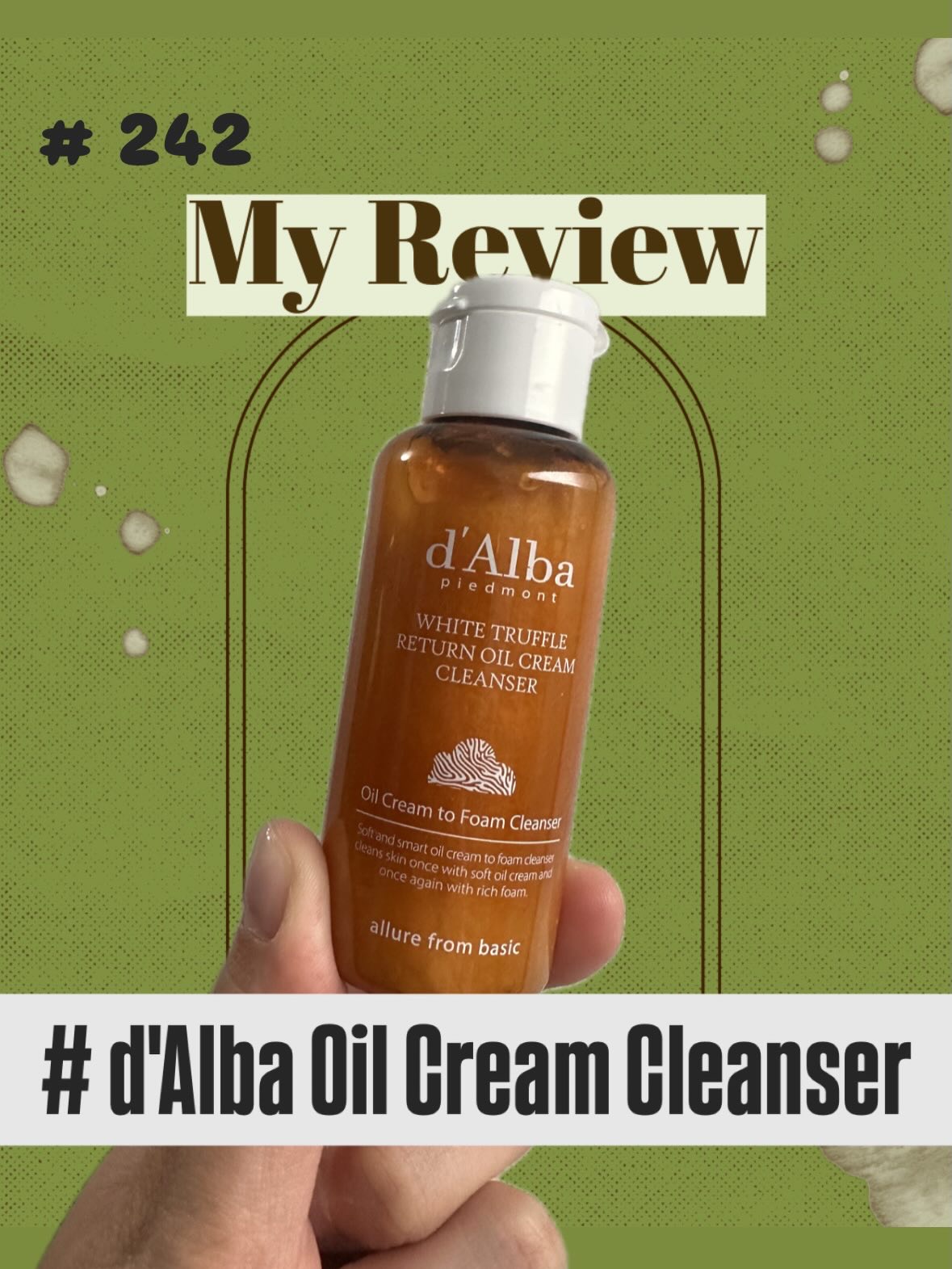 d'Albaさんのホワイトトリュフリターンオイルクリームクレンザーです🤶

ダブル洗顔不要でクレンジングもしてくれる、
そしてダルバの香水を纏える！？と思い
ワクワクして使ってみました🪷

☘️濃く書きすぎたのか、アイライナーは落ちきれ