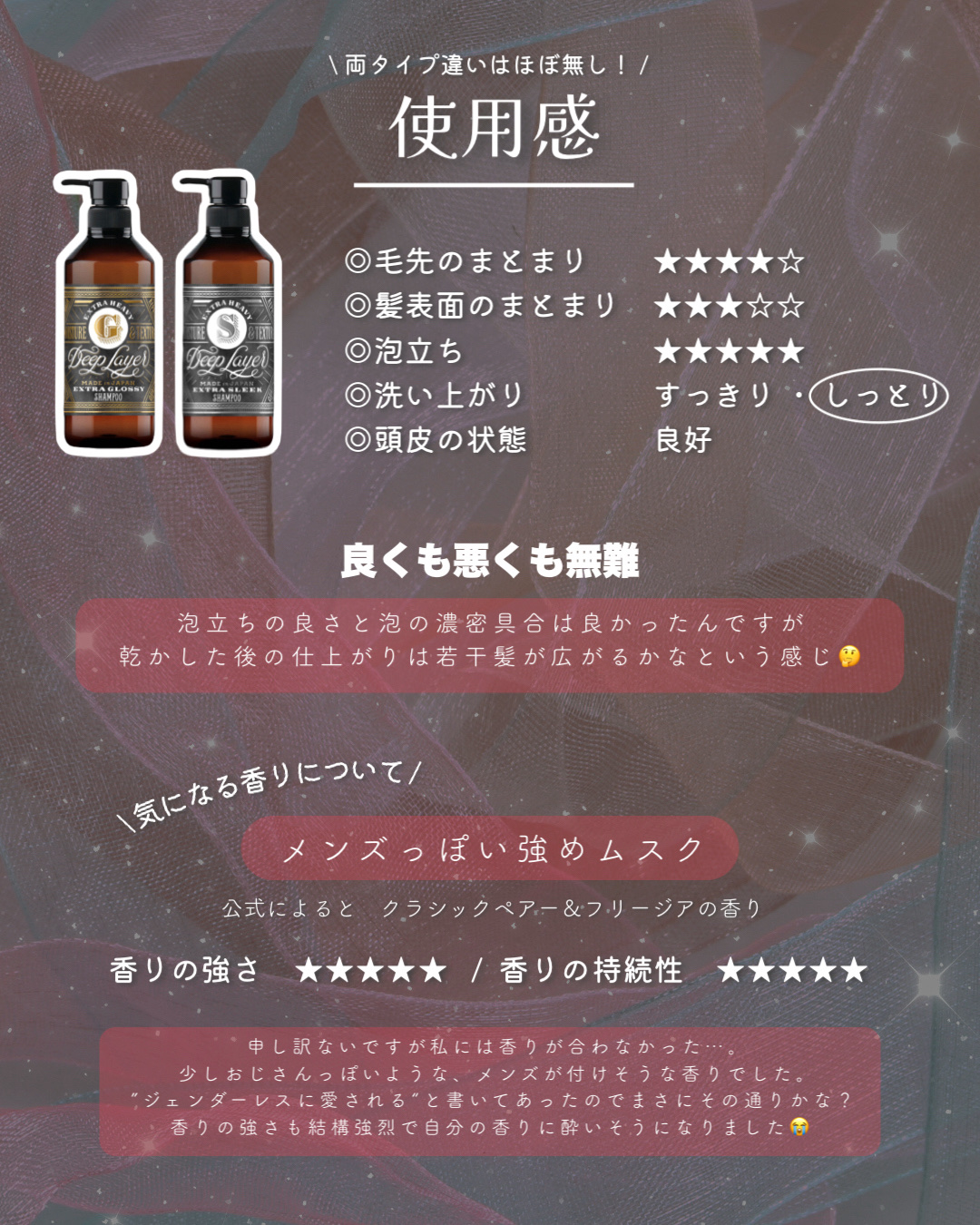 ディープレイヤー シャンプーExS(R) /トリートメントExS(R) /DeepLayer/サロンシャンプーを使ったクチコミ（3枚目）