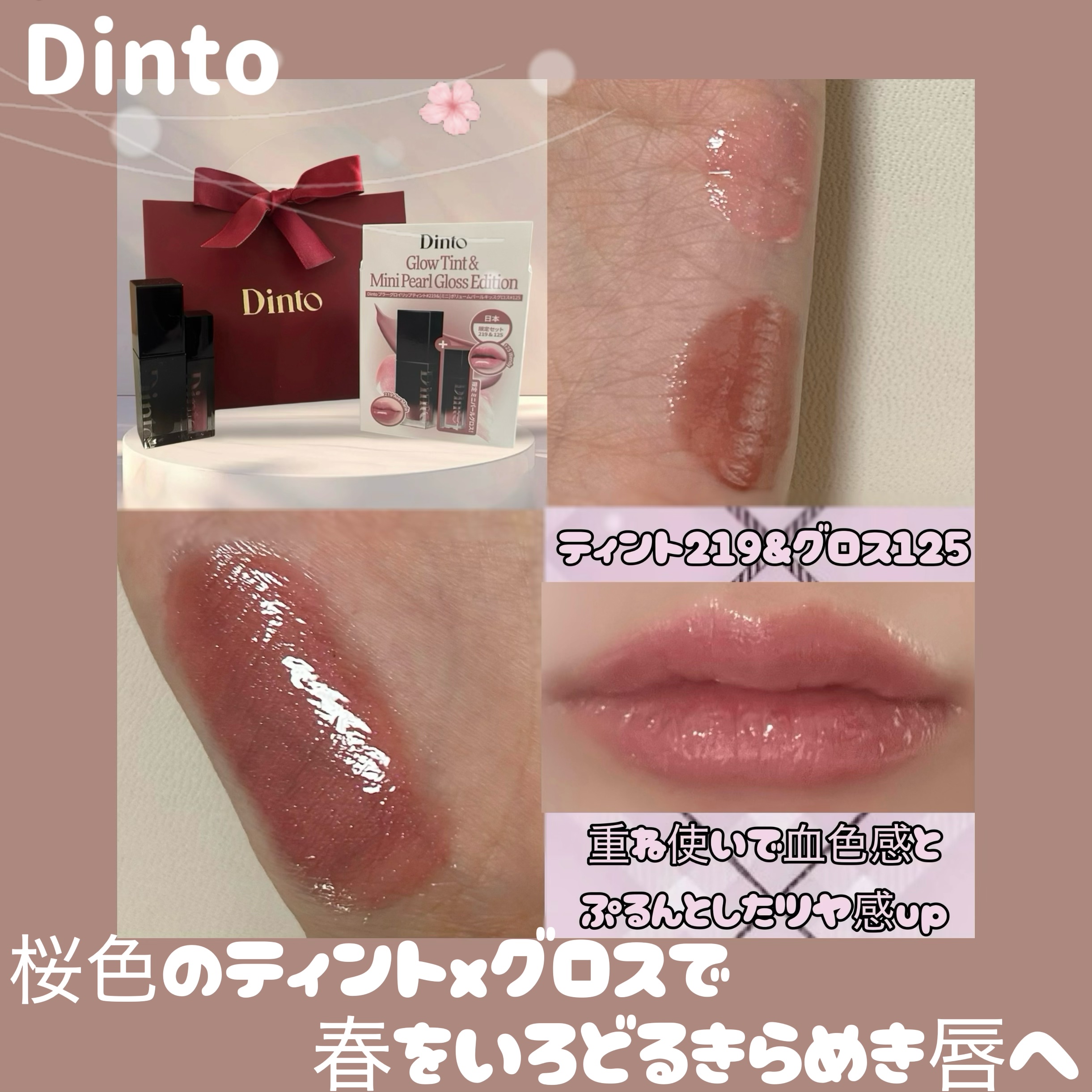ボリュームパールキッスグロス/Dinto/リップグロスを使ったクチコミ（1枚目）