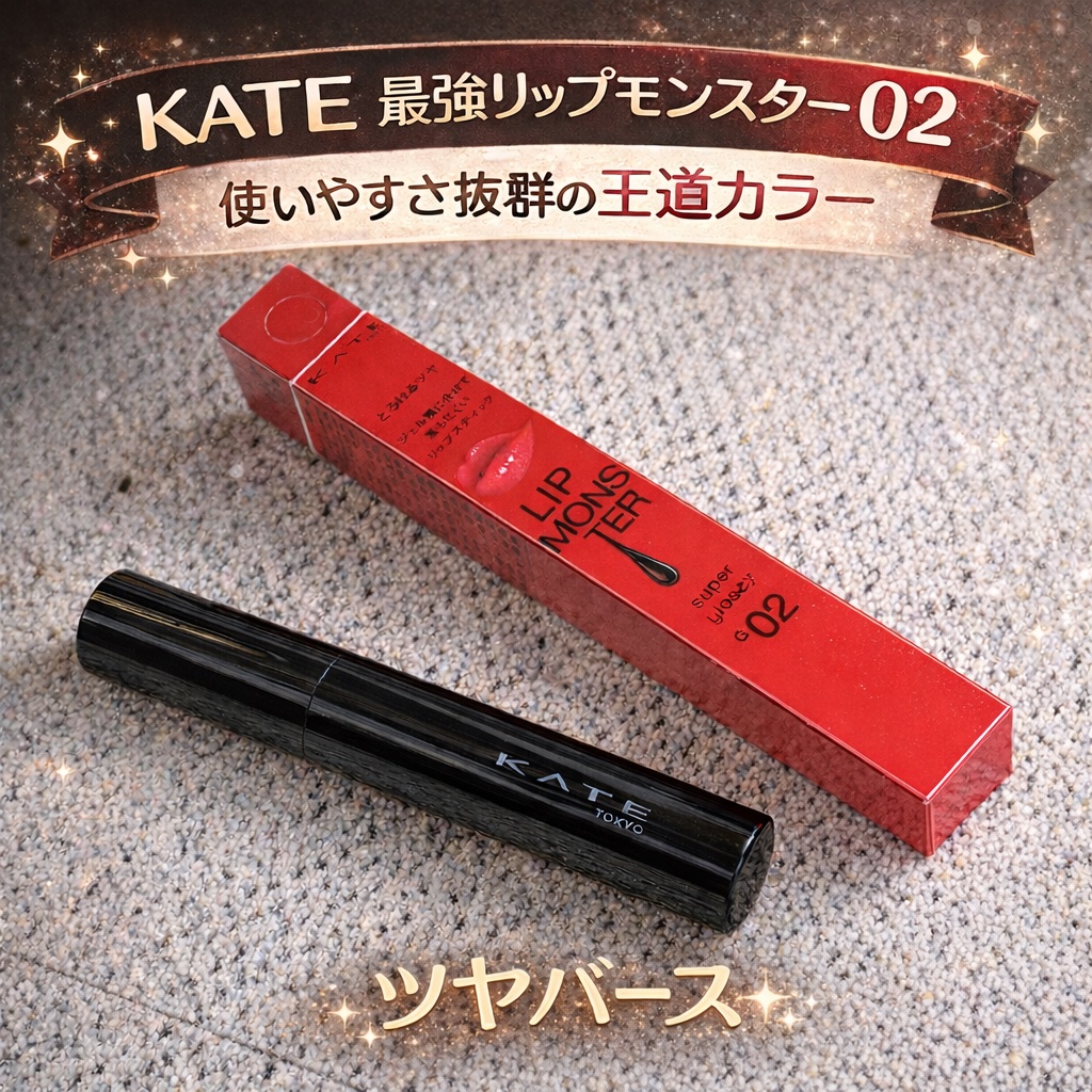 ケイト リップモンスター ツヤバース G02 ピンクムーンの雫/KATE/口紅を使ったクチコミ（1枚目）