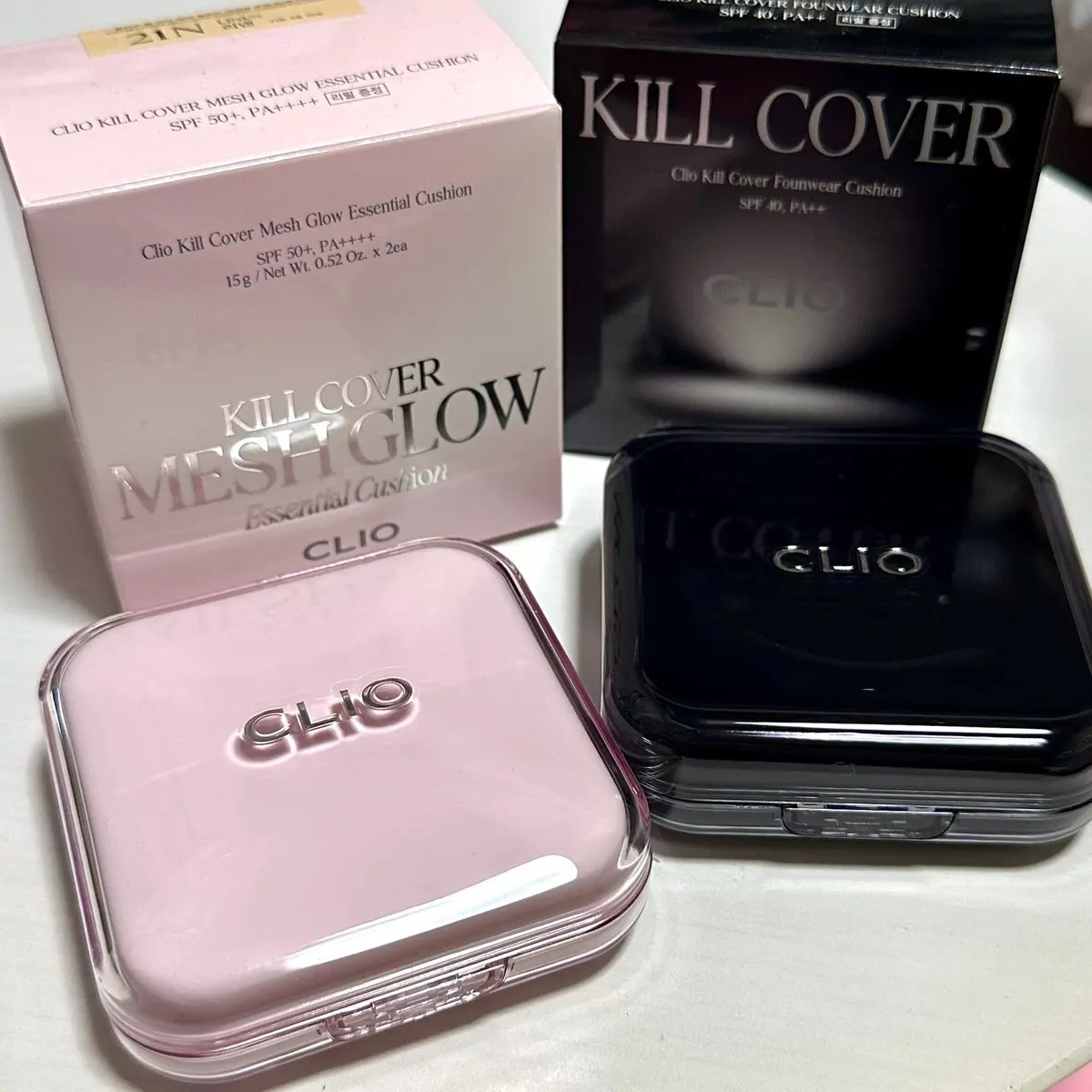 clioのキルカバーメッシュグロウエッセンシャルクッションとキルカバーファンウェアクッション をご紹介✨
カバー力と密着力が高いだけじゃなく、崩れにくく仕上がりがキープ👏
保湿成分配合だから乾燥による毛穴も目立ちにくいの！
#PR #CL