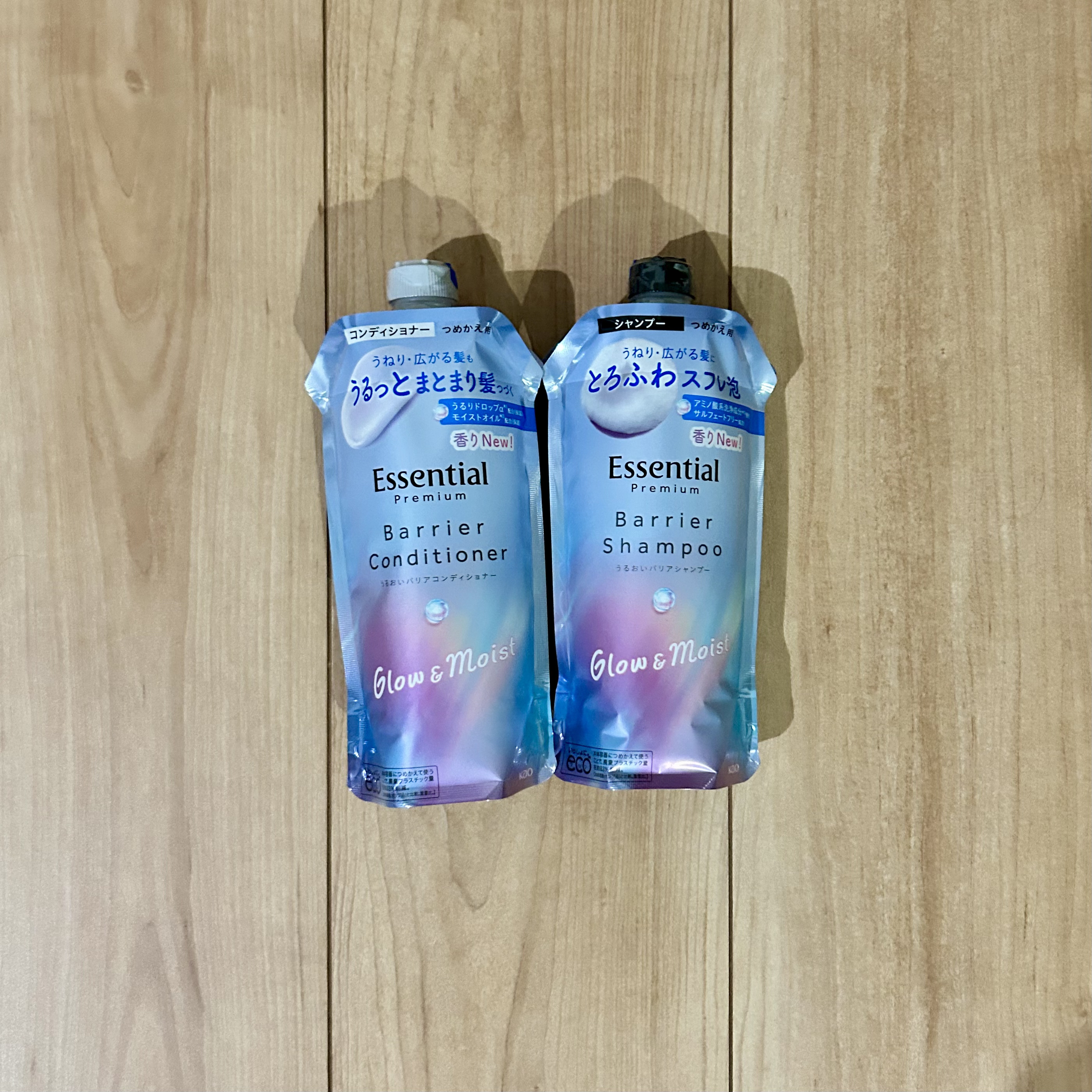 エッセンシャル プレミアム うるおいバリアシャンプー/コンディショナー グロウ＆モイスト/エッセンシャル/市販シャンプーを使ったクチコミ（1枚目）