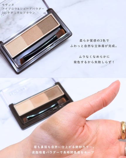 アイブロウ&シェードパウダー/CEZANNE/パウダーアイブロウを使ったクチコミ(2枚目)